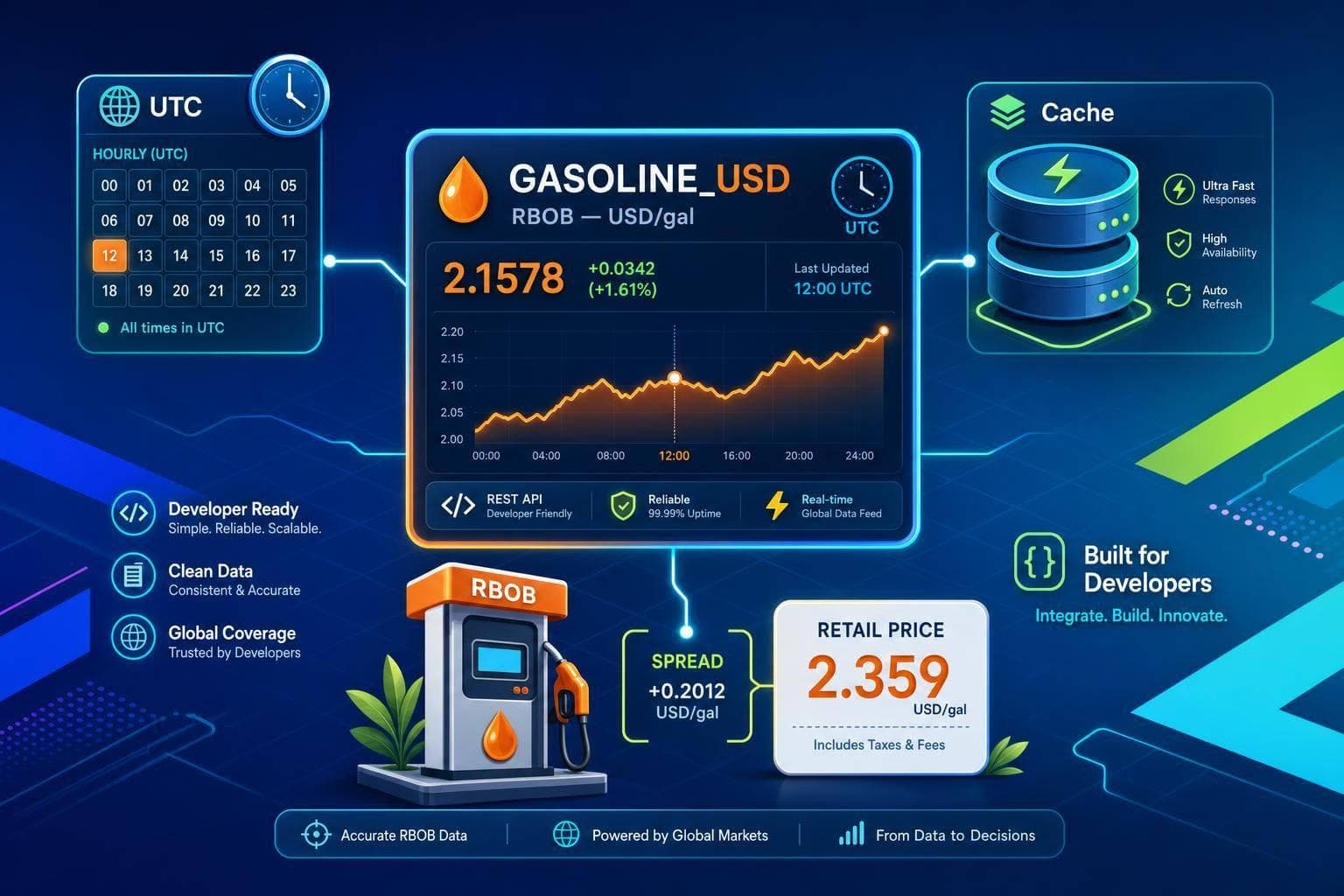 Gasoline (RBOB) Price Data for Developers