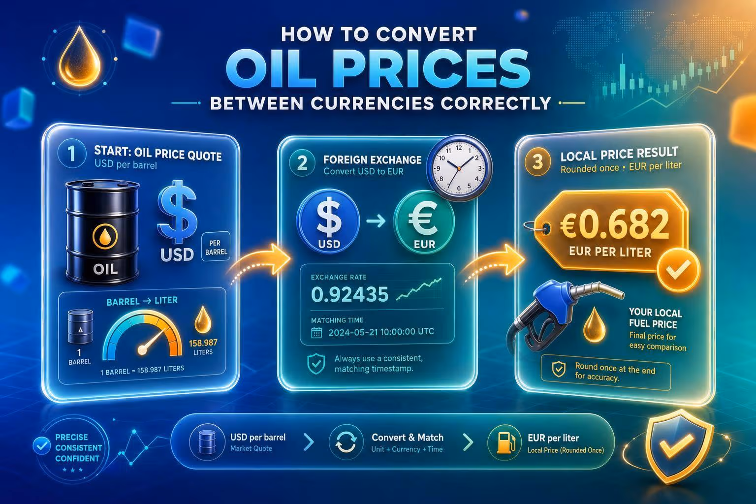 How to Convert Oil Prices Between Currencies Correctly