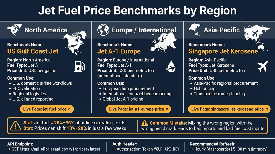 Jet Fuel Price Benchmarks by Region: Which API Data Source to Use