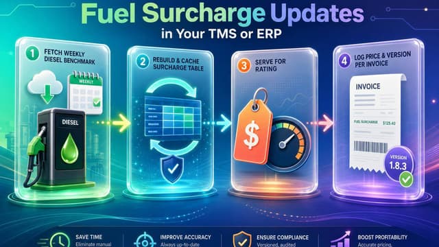How to Automate Fuel Surcharge Updates in Your TMS or ERP
