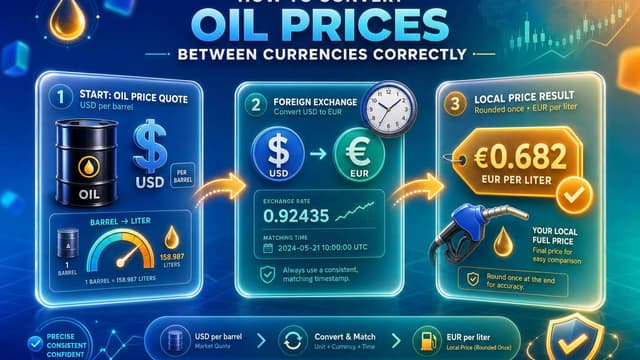 How to Convert Oil Prices Between Currencies Correctly