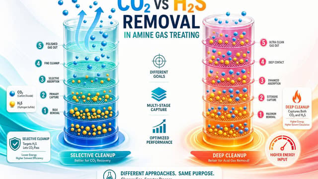 CO2 vs H2S Removal in Amine Gas Treating