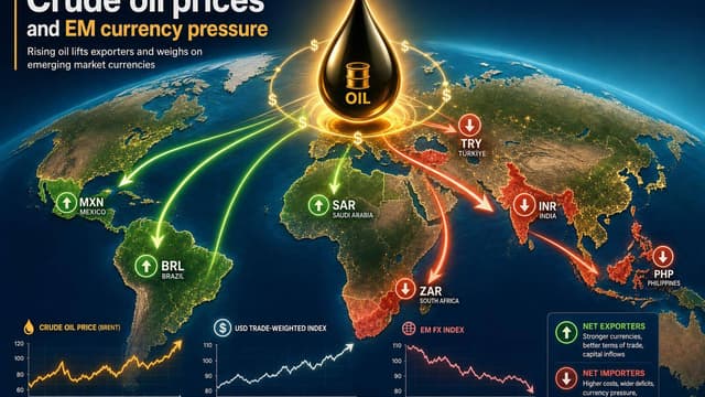 Crude oil prices and EM currency pressure